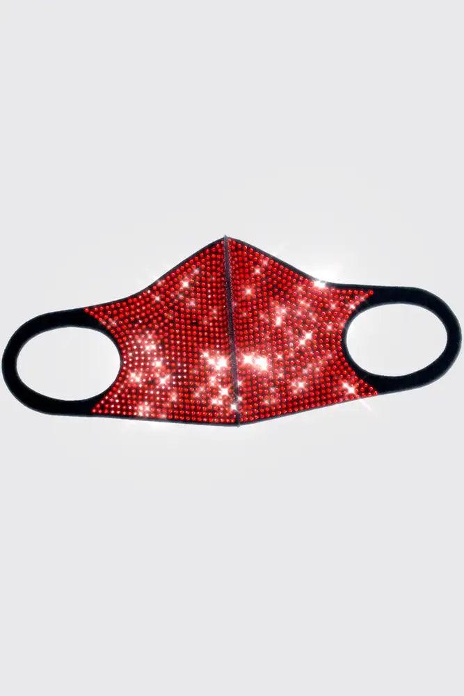 Red Rhinestone Accent Face Mask