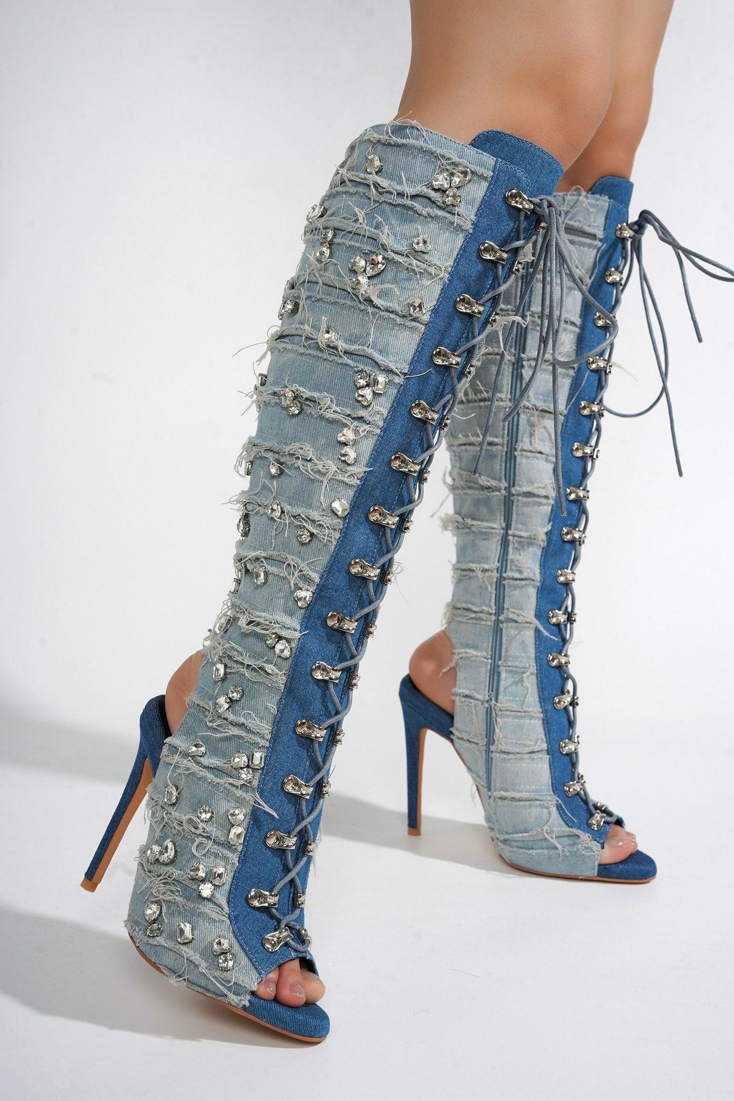 RENAISSANCEE - DENIM Thigh High Boots