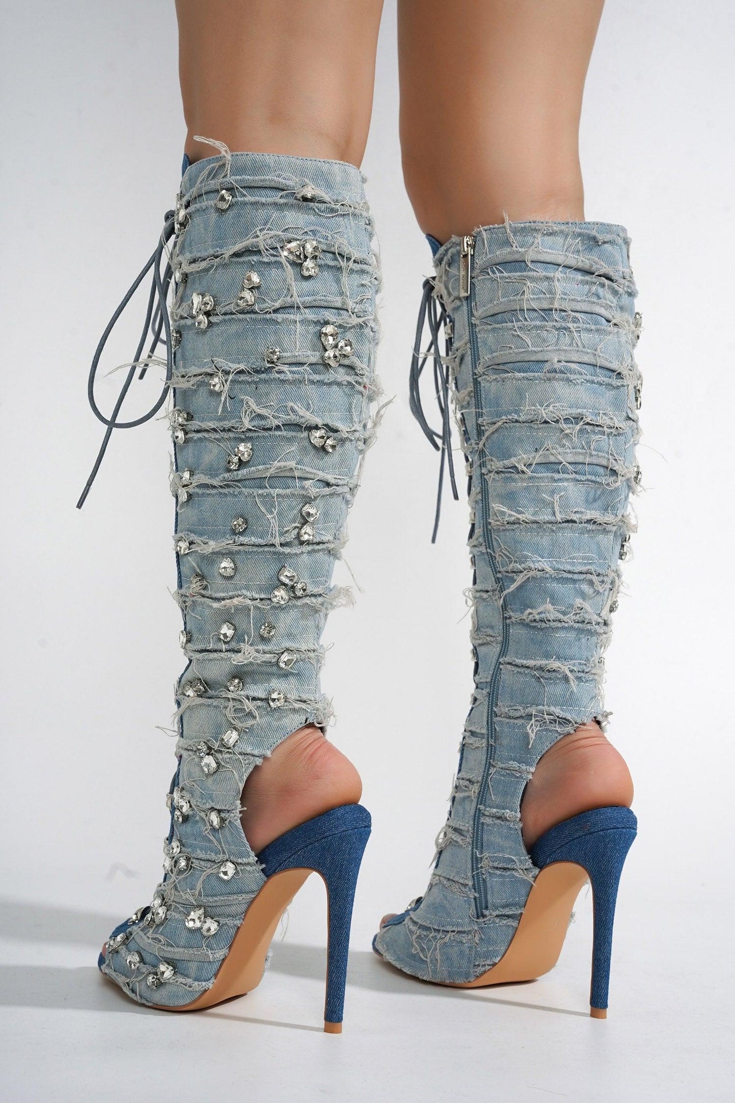 RENAISSANCEE - DENIM Thigh High Boots