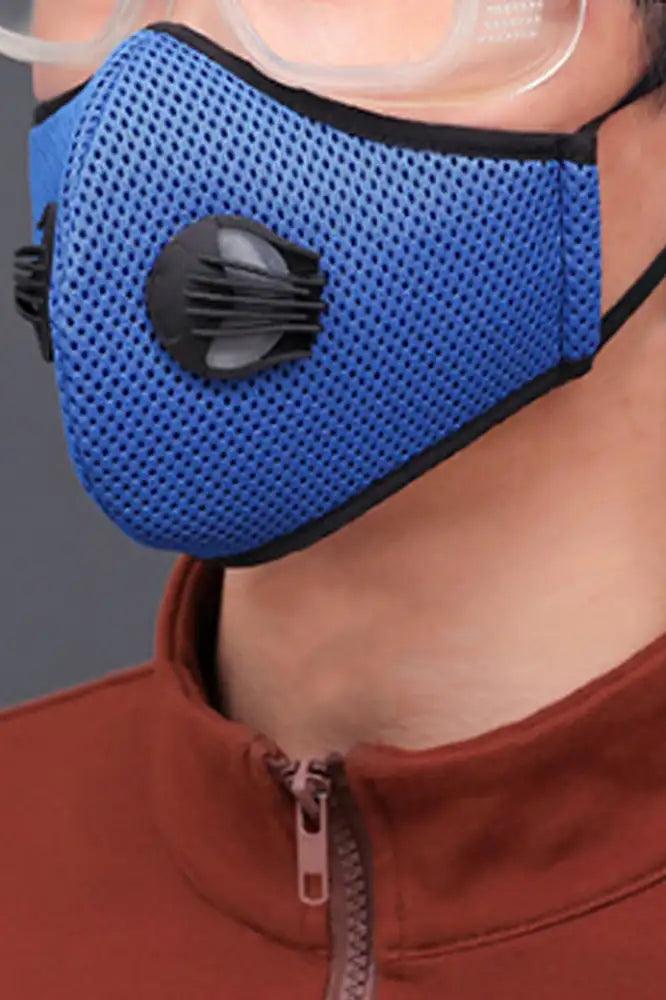Royal Blue Double Respirator Filter Face Mask