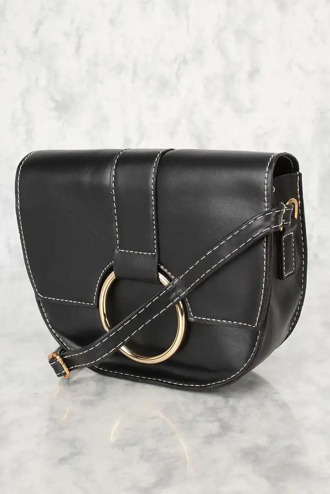 Sexy Black O-Ring Small Shoulder Handbag