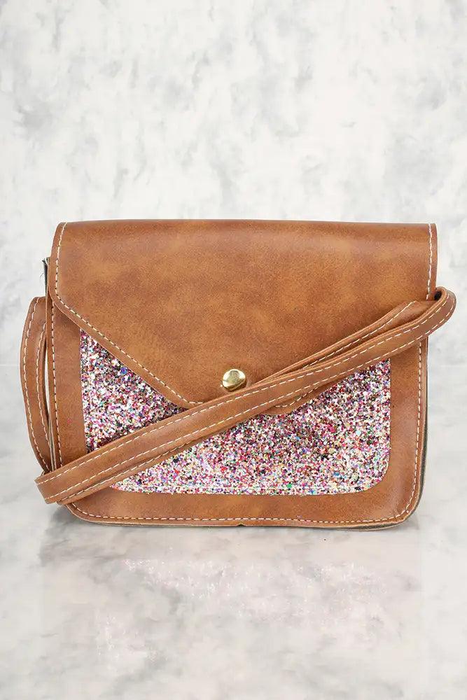 Sexy Camel Sequins Small Shoulder Handbag - Babewear