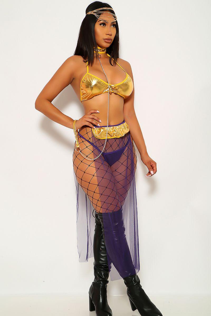 Sexy Marigold Purple Gypsy 5Pc. Costume Set