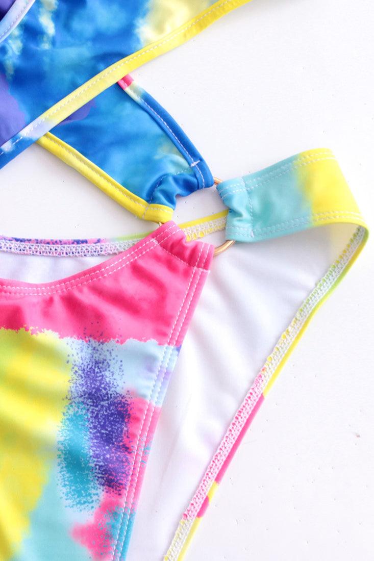 Sexy Rainbow 2pc Monokini With Coverup