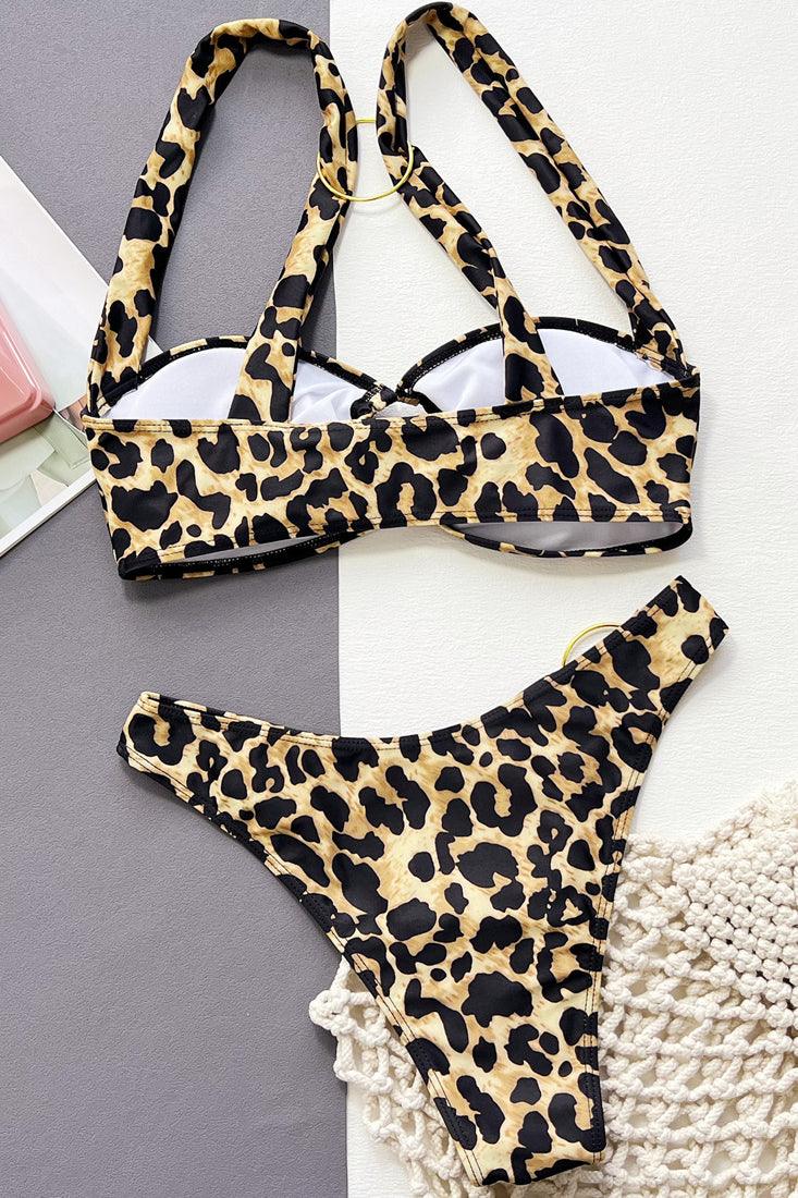 Sexy Thick Leopard Print Gold Ring Bikini