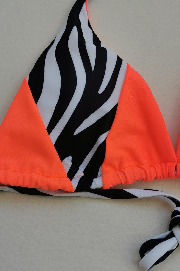 Sexy Zebra With Orange 2pc Bikini