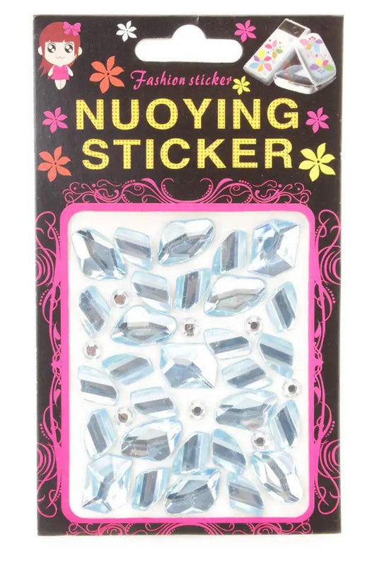 Sky Blue Faceted Beaded Gemstone Stickers - Babewear