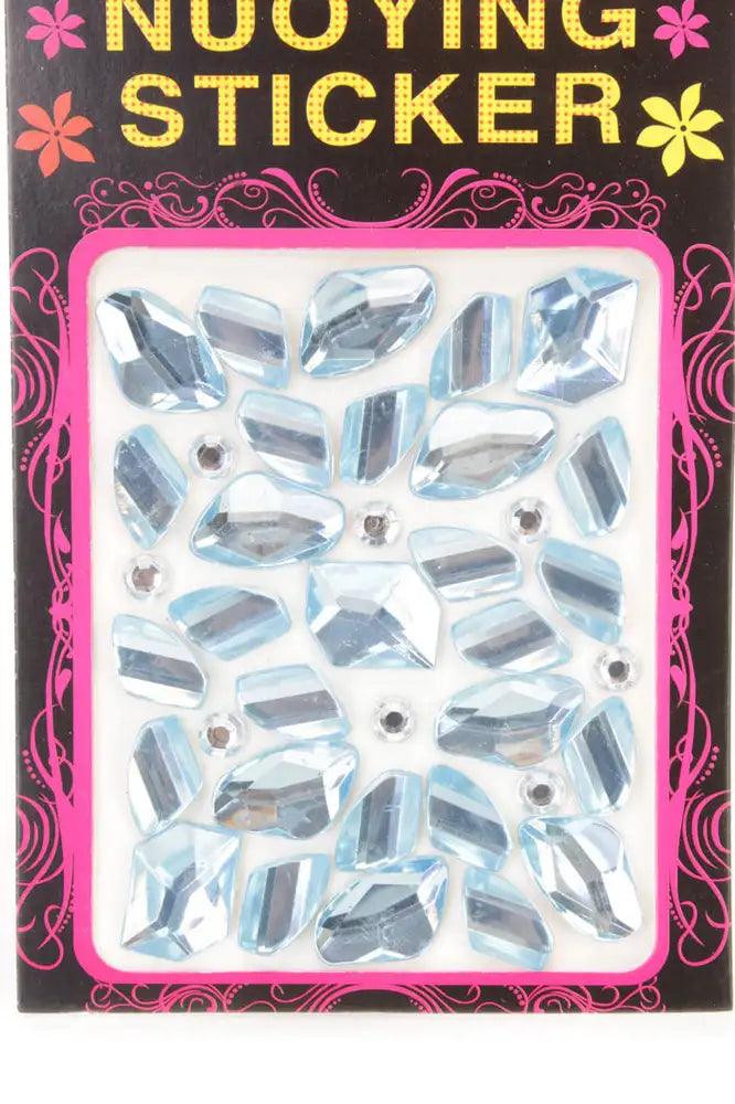 Sky Blue Faceted Beaded Gemstone Stickers