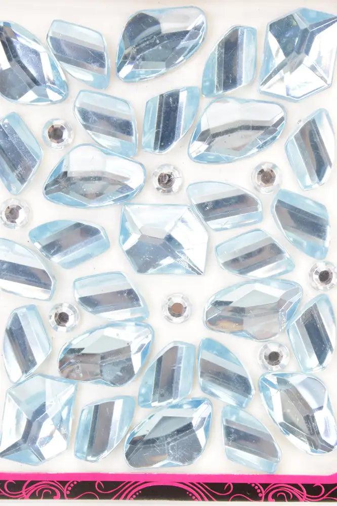 Sky Blue Faceted Beaded Gemstone Stickers