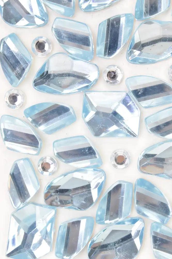 Sky Blue Faceted Beaded Gemstone Stickers