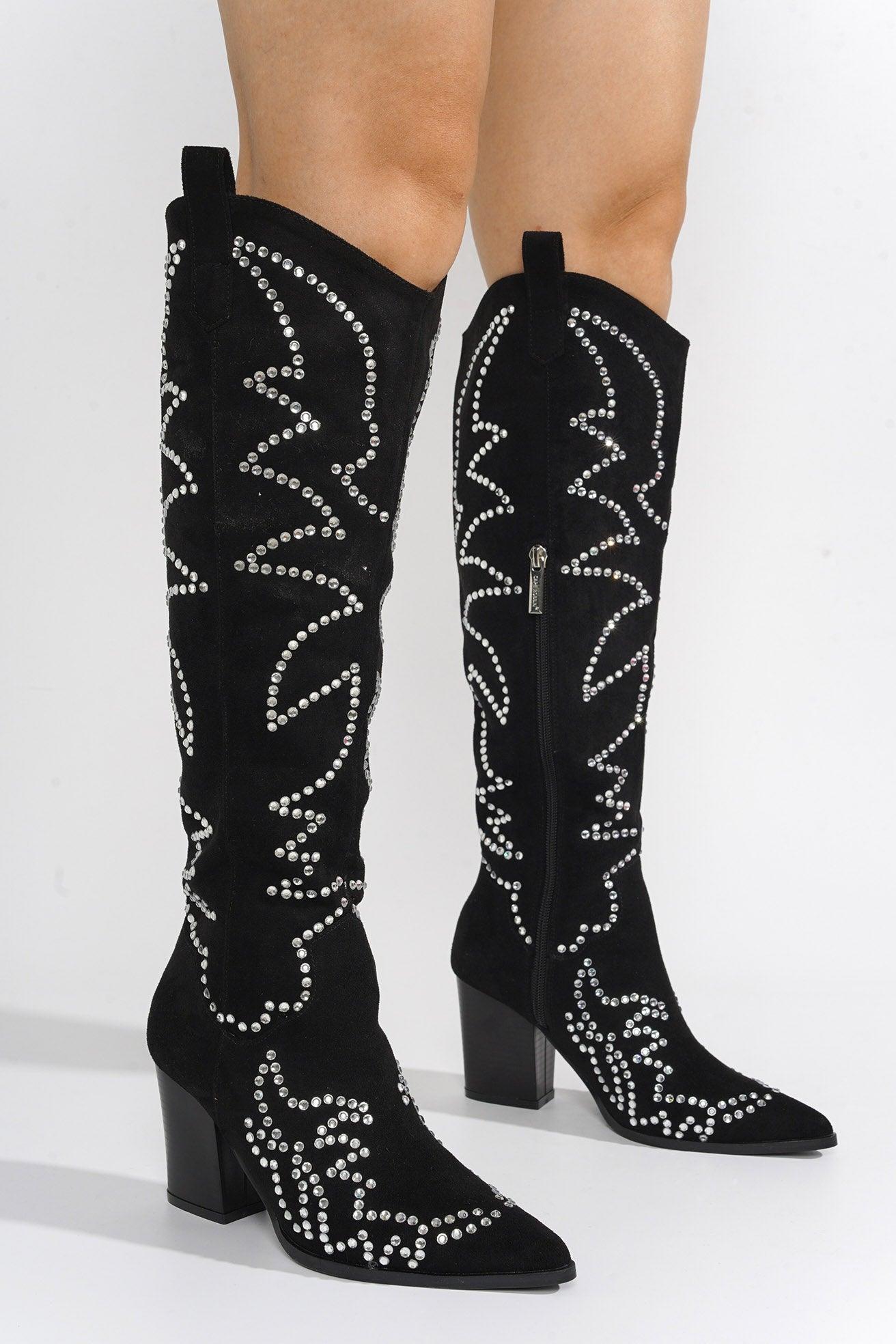 TRIPOLI - BLACK Thigh High Boots