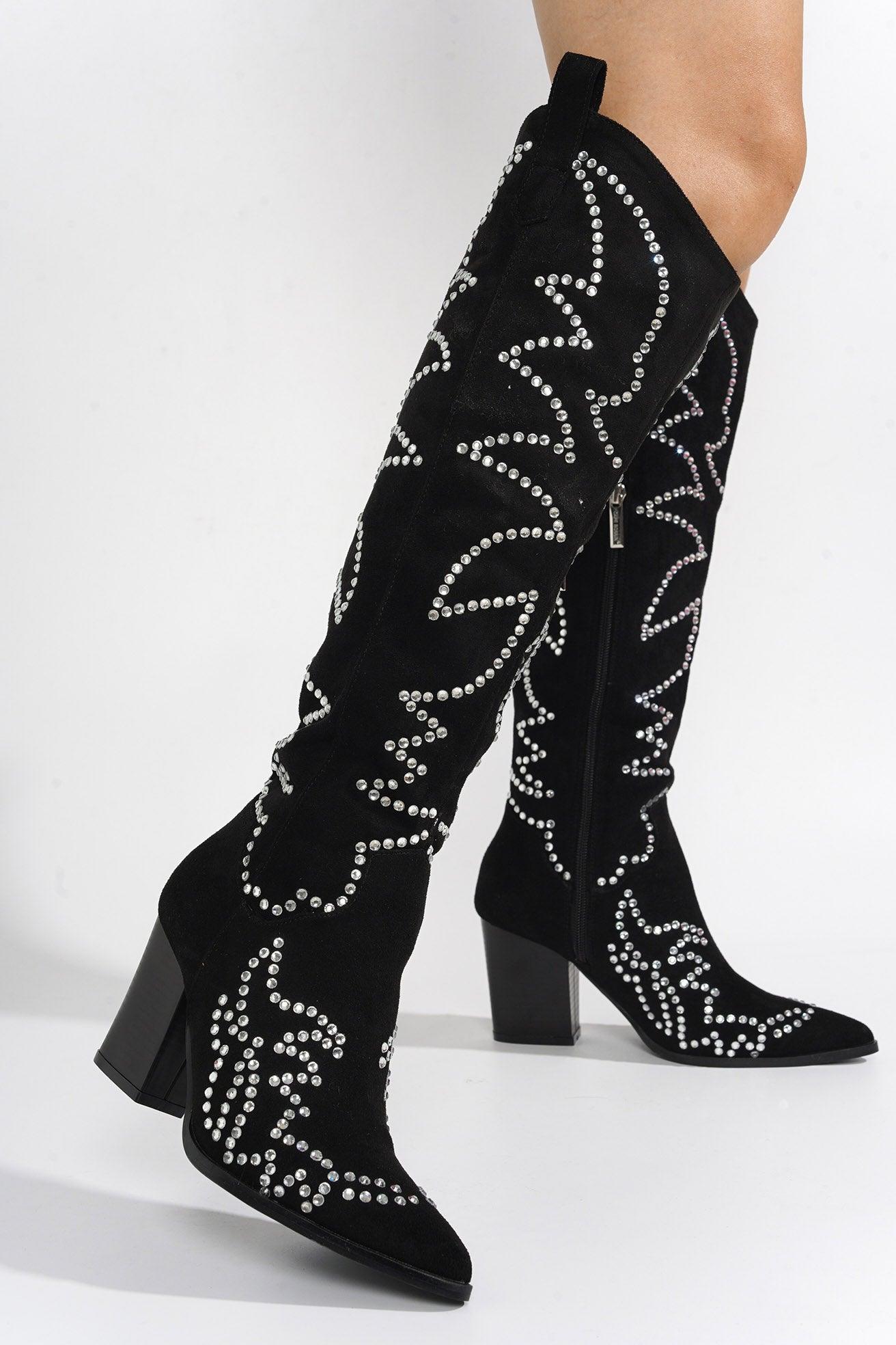 TRIPOLI - BLACK Thigh High Boots