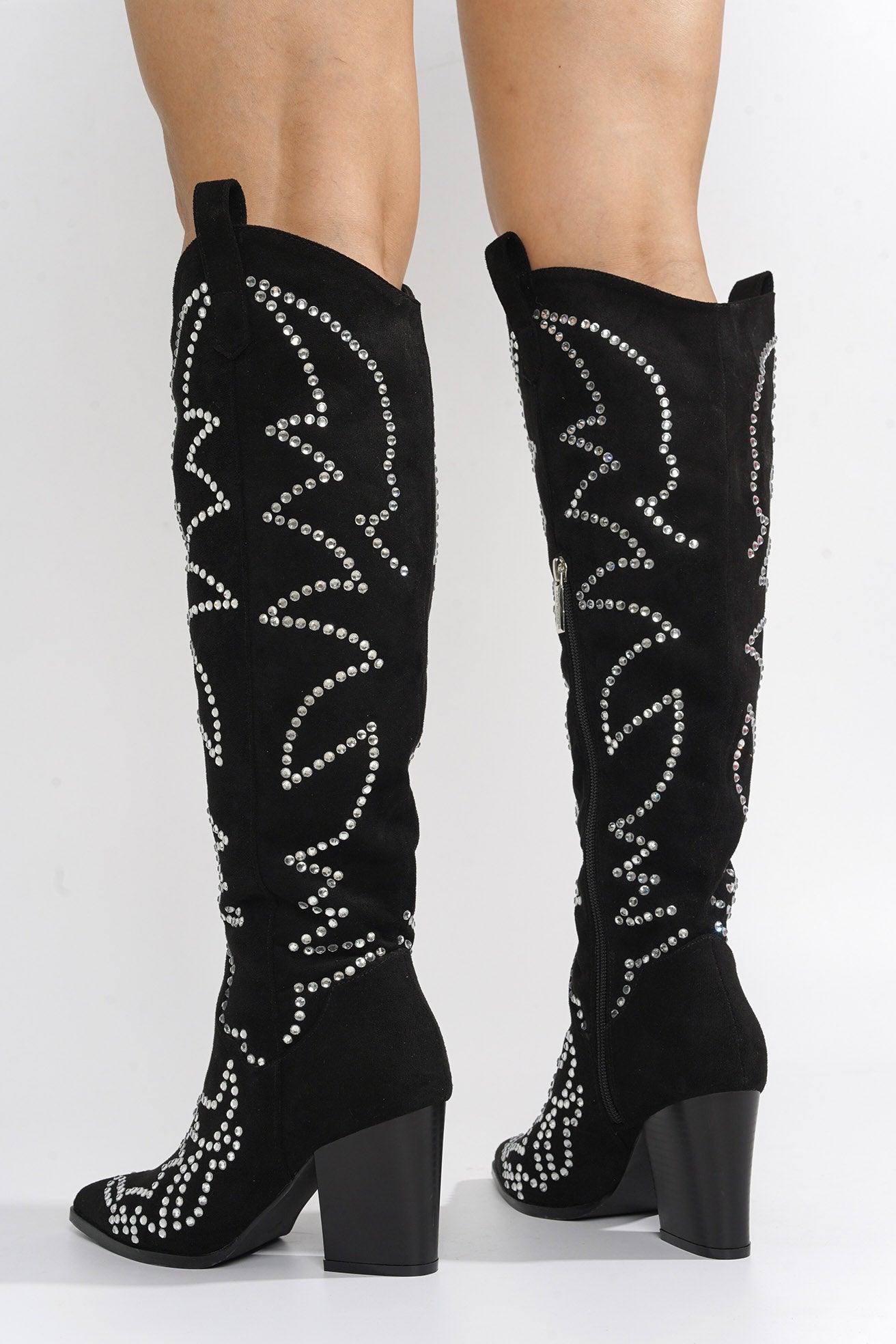 TRIPOLI - BLACK Thigh High Boots