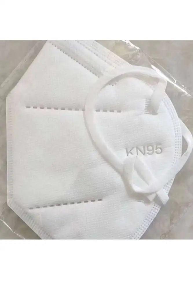 White KN95 5 Layers Surgical Reusable Face Masks 5pcs (Hidden Adjustable Nose Piece)