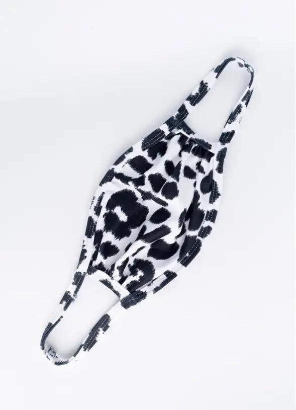 White Leopard Print Reusable Mouth Face Mask - Babewear