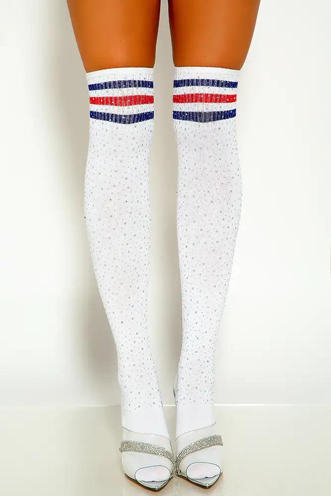 White Rhinestone Socks - Babewear