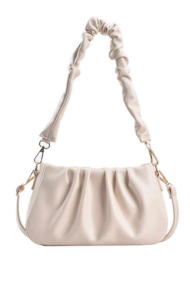 White Ruched Crossbody Purse