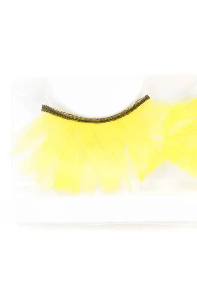 Yellow Faux Feather Eyelashes