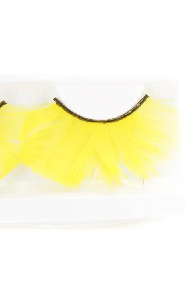 Yellow Faux Feather Eyelashes