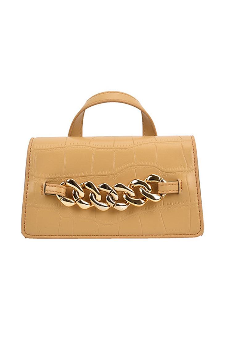 Yellow Gold Chain Accent Crossbody Purse