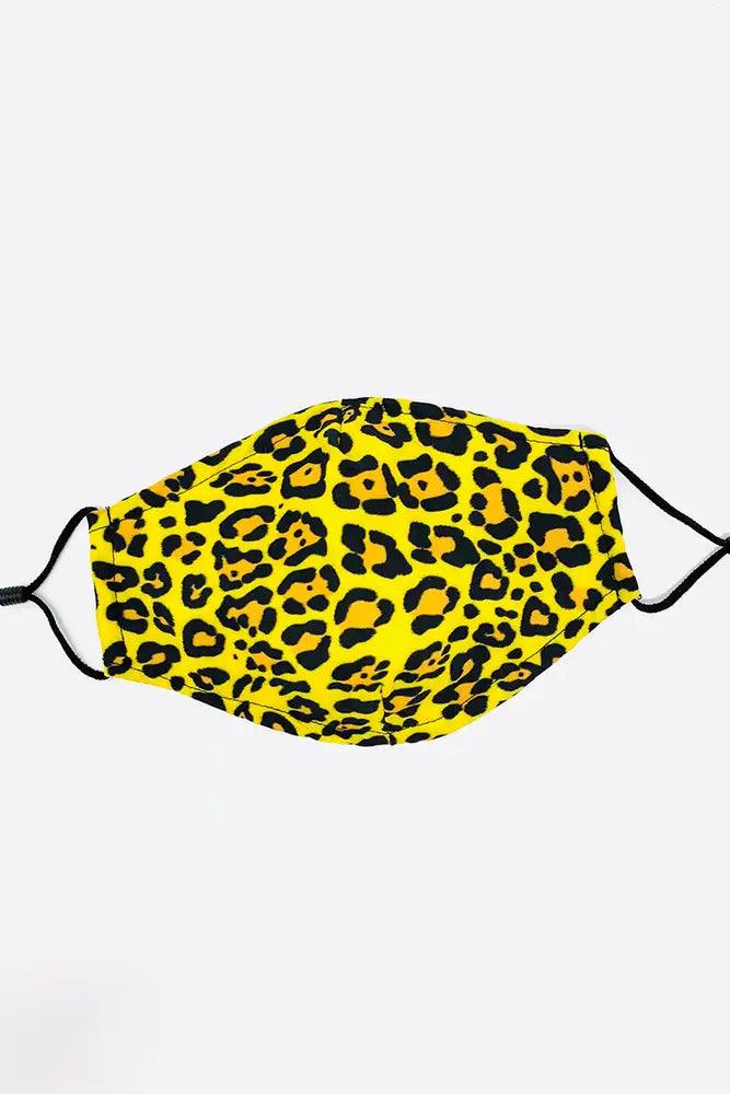 Yellow Leopard Print Washable Face Mask