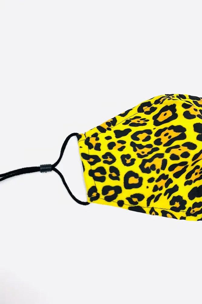 Yellow Leopard Print Washable Face Mask